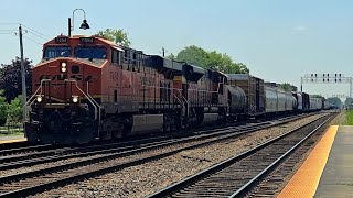 BNSF ES44C4 #7454 Leading a Mixed Manifest! FT. Amtrak meet + SD70ACe & Temp Horn Zone!