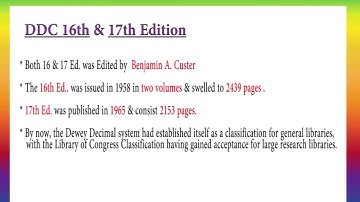#DDC Dewey Decimal Classification 1st to 23rd edition | Library and Information Science