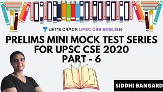 L6: Prelims Mini Mock Test Series for UPSC 2020 Part - 6 | UPSC CSE/IAS 2020 | Siddhi Bangard screenshot 1