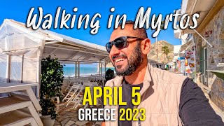 Myrtos Crete, Walking tour in 4k, Crete Greece 2023
