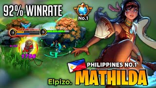 92% Winrate! Mathilda Aggressive Support [Supreme Philippines No.1 Mathilda] Elpizo. - Mobile Legend