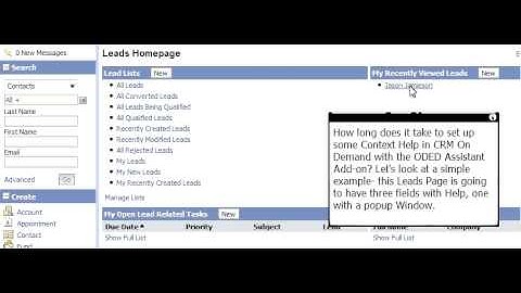 ODE Assistant for CRM On Demand - Setting Up