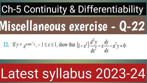 Miscellaneous exercise - Question-22 | Class 12 Maths | Chapter -5 Continuity and differentiability|