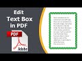 How to edit text box in pdf using adobe acrobat pro dc