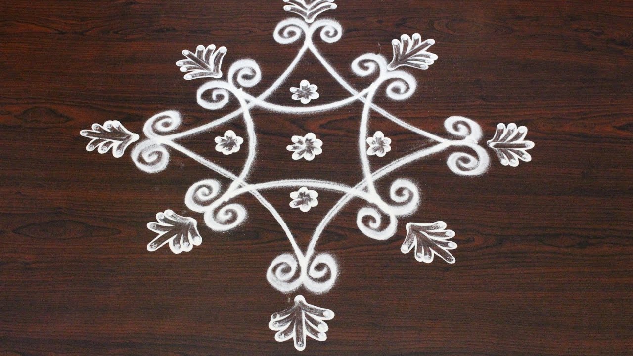 beginners kolam designs with 5 to 1 dots || simple mugg... | Doovi