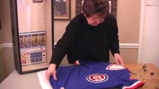 How to frame a Hockey Jersey At Home Tutorial. DIY Large Sports Jersey Frame  Tutorial. 