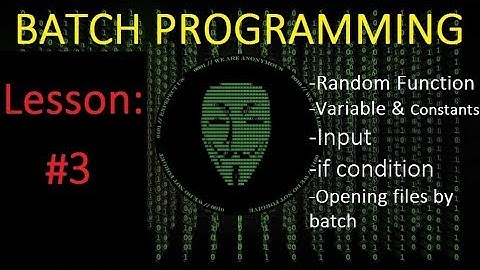 Batch Programming | Lesson: 3