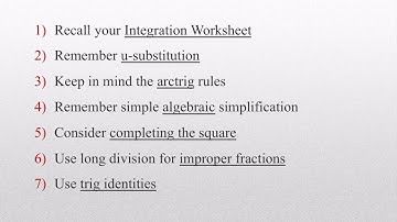 8.1 Basic Integration Rules