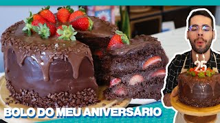 BOLO TENTAÇÃO DE BRIGADEIRO COM MORANGO | BOLO DO MEU ANIVERSÁRIO DE 25 ANOS