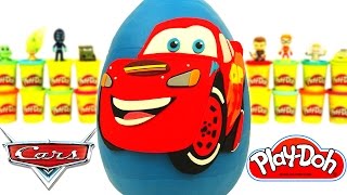 Huevo Sorpresa Gigante de Rayo McQueen de la Película de Disney Cars en Español de Plastilina