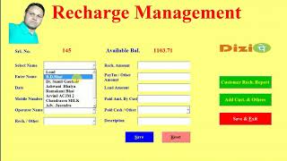 Recharge management software in excel screenshot 5