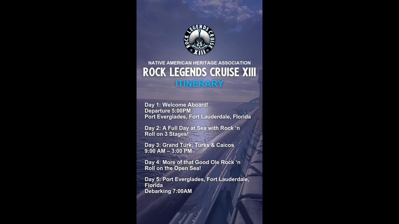 ROCK LEGENDS CRUISE XIII ITINERARY