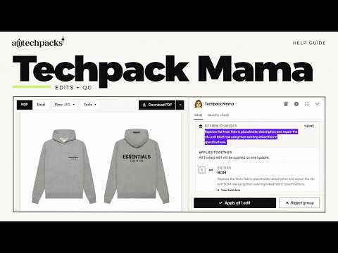 Use Techpack Mama for edits and quality checks