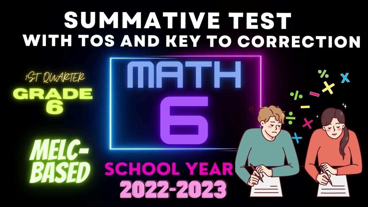 SUMMATIVE TEST IN MATH 6 WITH TOS AND KEY TO CORRECTION - YouTube