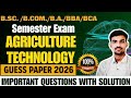 AGRICULTURE TECHNOLOGY PAPER 2026 । #shekhawatiuniversitysikar #pdusu #AEC #top10 #guesspaper