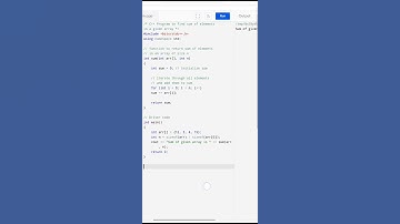 program to find sum of elements in a given arrays #education