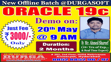 ORACLE 19c Offline Training @ DURGASOFT