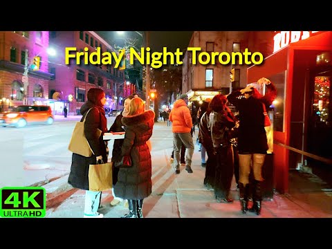 【4K】TORONTO FRIDAY NIGHT COLD WALK: YONGE STREET & KING STREET ...