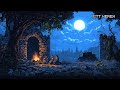 Cozy Campfire Under the Gothic Moon – Pixel Art Ambience