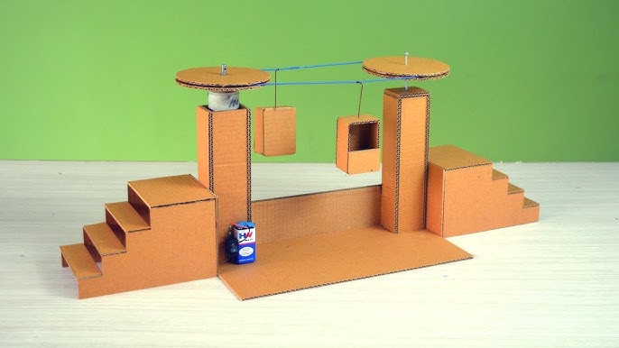 Best science project for students | making a cardboard ropeway model -  YouTube