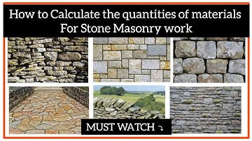 How to Calculate material for stone masonry | Quantity Survey of stone masonry for Retaining wall |