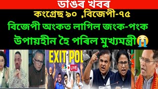 ডাঙৰ খবৰ।দিশহাৰা হৈ পৰিল মুখ্যমন্ত্ৰী।বিজেপী ৭৫-কংগ্ৰেছ-৯০/virel News