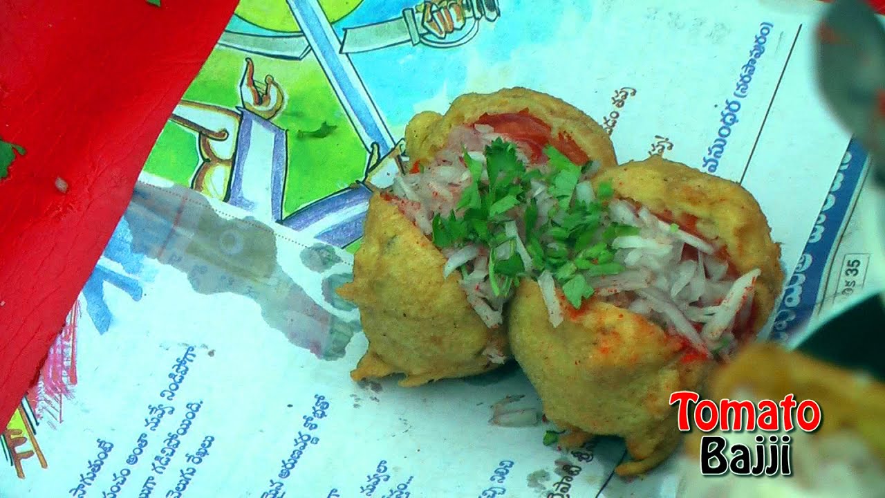 TOMATO BAJJI - TOMATO BADA - Rajahmundry Street Foods - RARE STREET FOOD street food