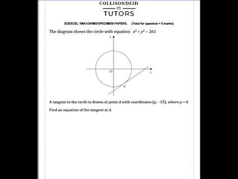 Finding the Equation of a Tangent to Circle- GCSE/IGCSE Grade 7-9