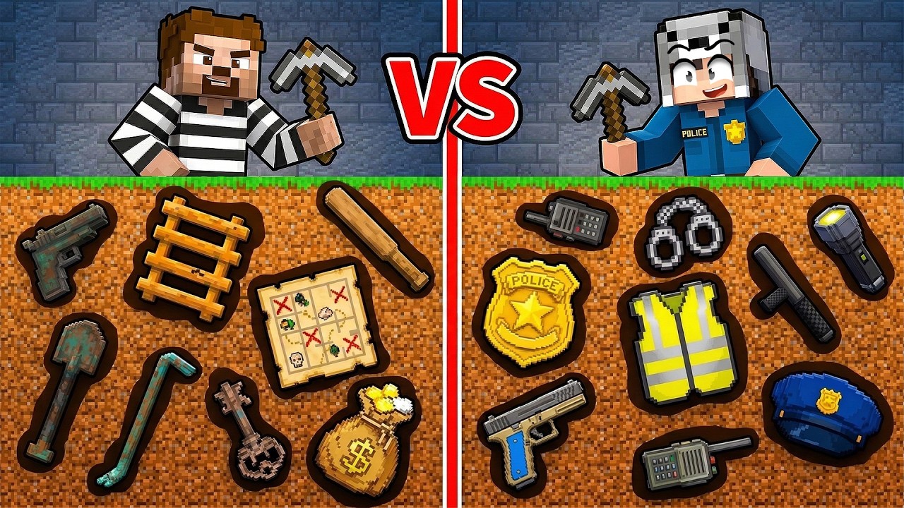ZENGİN POLİS VS FAKİR HIRSIZ MADENLERİ - Minecraft