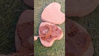 RED clay heart shape cover with red paste #creativeclayideas #satisfying #minisatisfying#asmr#shorts