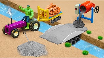 diy tractor Build a mini concrete bridge using rc tractor science project Part 2 ‪‪@SmallCreatorTV‬