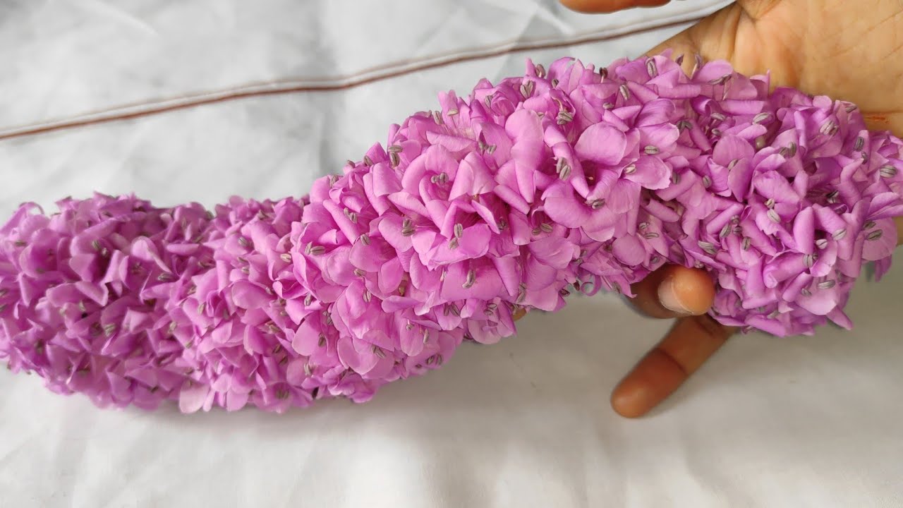 simple and easy way to make garland/December flowers garland making