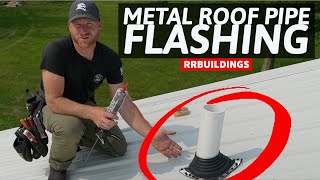 Plumbing Pipe Roof Boot Flashing Installation on a Metal Roof