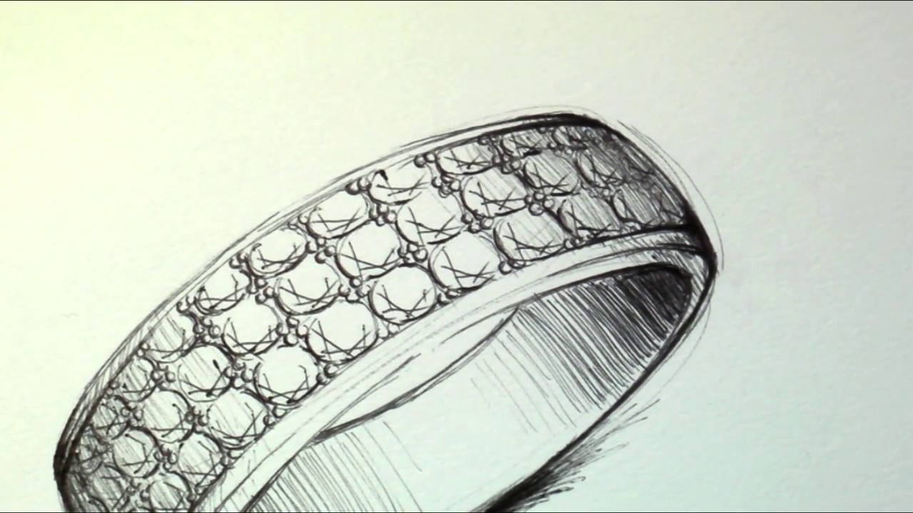 【speed drawing】diamond pave ring YouTube