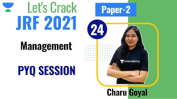 3:00 PM - JRF 2021 | Management by Charu Goyal | PYQ SESSION