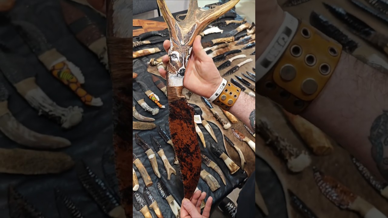 Нож из Обсидиана Олень от Мастерская Ножи Каменного Века Выставка Клинок Осень 2025