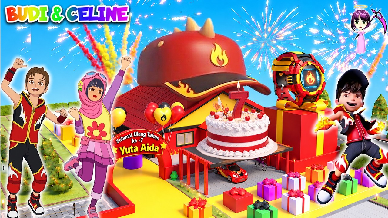 Yuta Ulang Tahun🥳 Mio Beri Surprise Pesta & Kado Serba Boboiboy Blaze Merah🩷 Sakura School Simulator