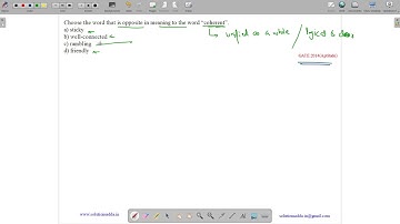 GATE 2014 SET-3 | ENGLISH | OPPOSITE WORD | GATE TEST SERIES | SOLUTIONS ADDA | EXPLAINED BY VIVEK