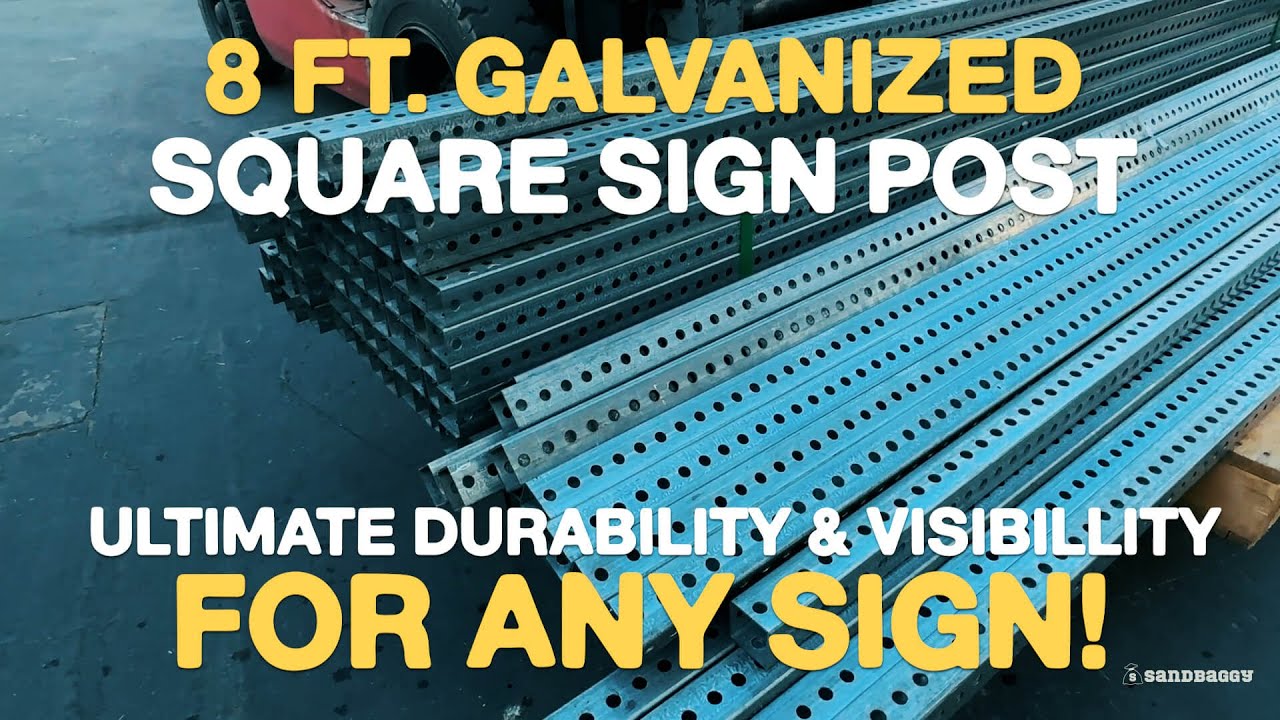 8 ft Square Sign Post - YouTube