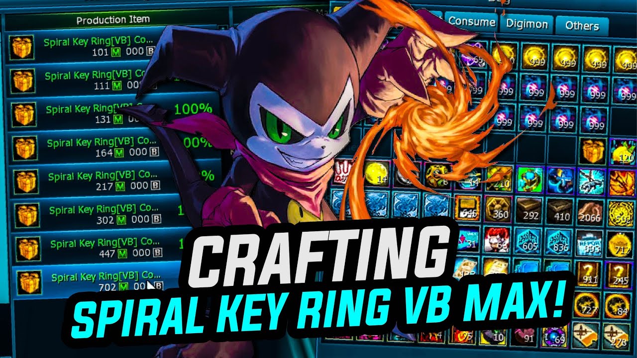 DMO Crafting Spiral Key Ring [VB] MAX from level 0!!! Ponchi YouTube
