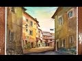 Watercolor Painting the Old village