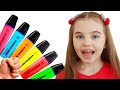 Poli pretends to play with her Magic Pen Preschool toddler learn color