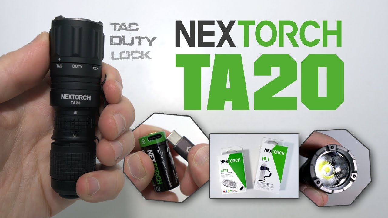 NEXTORCH TA20 Tri-Setting Tactical Flashlight - 1000 lumens - Type-C  rechargeable 16340 included 