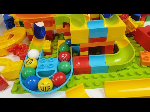 Шарики марблс Satisfying building blocks Marble run ASMR music track and spiral elevator