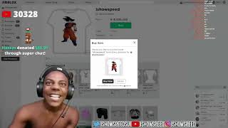 IShowSpeed Spends 18 Million Robux On a Goku T Shirt On Roblox