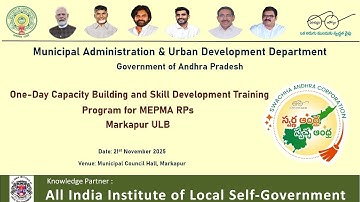 One-Day Capacity Building & Skill Development Training Program MEMPA RPs ( Markapur ULB )
