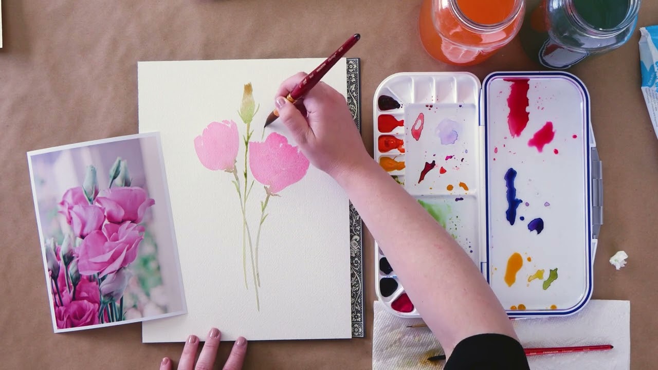 Watercolor Lisianthus for Beginners | Easy Step-by-Step Flower Painting Guide