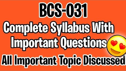 Bcs31 Important Questions | Bcs 31 solved paper | Complete Syllabus - bcs 31 ignou paper advice