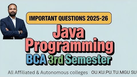 Java Programming Important Questions 2025-26 BCA 3rd Semester III Sem Imp Gunshot Damsure OU PU KU