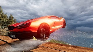 Epic High Speed Car Jump #02🔥 Beamng Drive  |  HanoverDrive